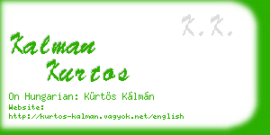 kalman kurtos business card